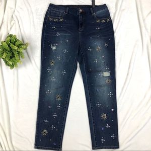 EUC Chico’s Fun So Slimming Girlfriend Ankle Jeans